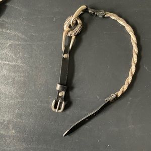 Vintage Silver and Black Double Wrap Bracelet